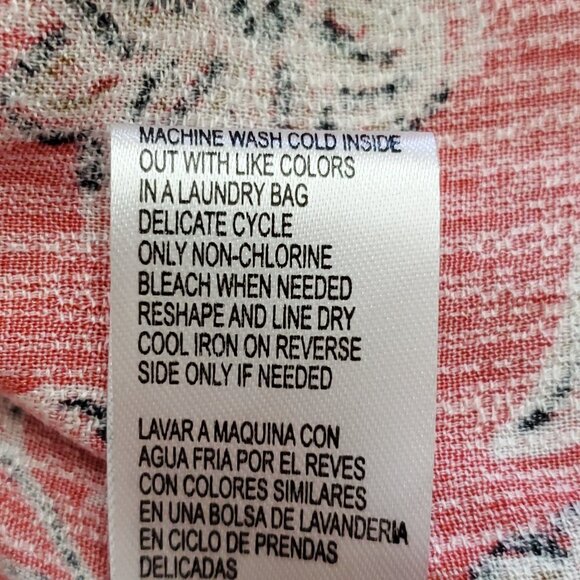 Democracy Poppy Red Multi Print 3/4 Sleeve Button Down Women's Top Size 2X - Picture 16 of 16